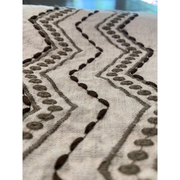 Embroidered Linen Cotton Table Runner 6 Napkins Ponderosa Brown Gingham 2 Sided - Picture 10 of 12